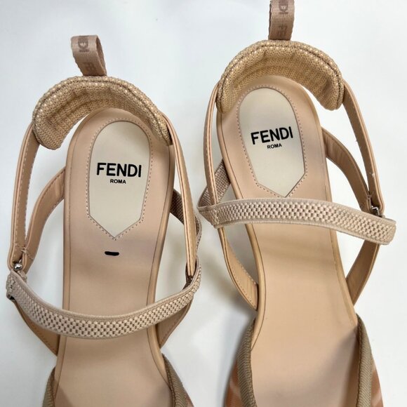 Fendi Colibrí Lite Pointed Toe Slingback Pump Kitten Heel Rose Women Size 38.5 - Picture 6 of 11